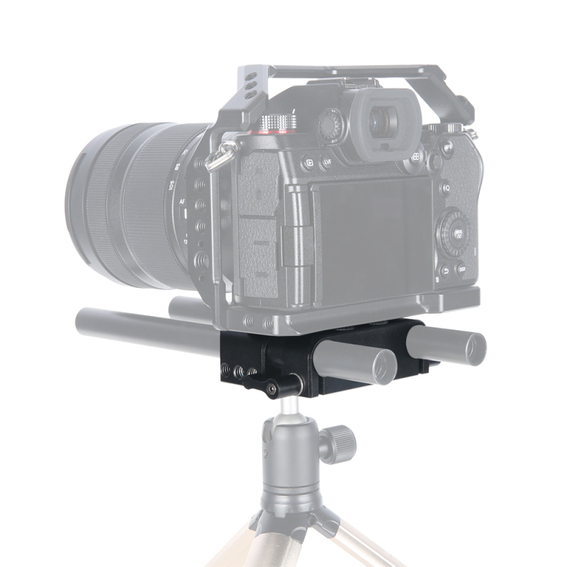 Niceyrig Dual 15mm Rod Clamp Base Plate for BMPCC 6K(6K Pro)/Sony A7 A9 FS7 FS5 FS9/Cannon C100 C300 C500/Red DSMC2/Kinefinity Cinema Camera