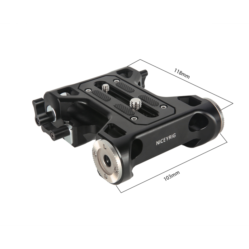 Niceyrig Base Plate Kit (Arri Style Clamp) with Arri Rosette Mount & Dual Rod Clamp(15mm)
