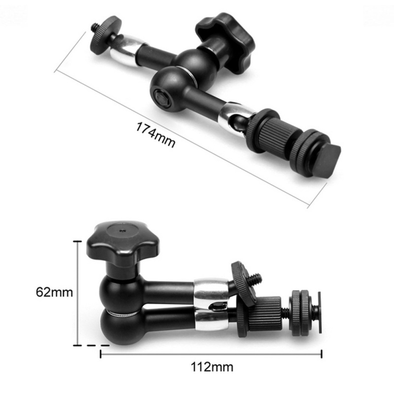 Niceyrig Adjustable Articulating Magic Arm with Both 1/4 Thread Screw and Removable Cold Shoe Adaptor