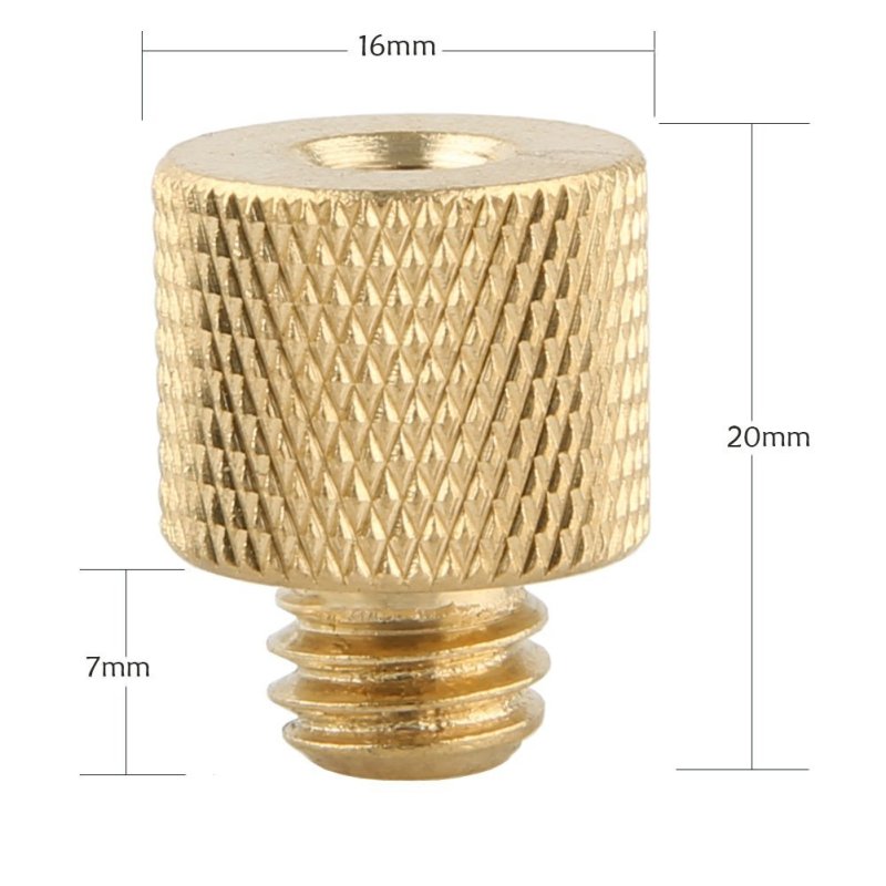 NICEYRIG 3/8-16 Male to 1/4-20 Female Tripod Screw Adapter for Camera Mount (Brass)