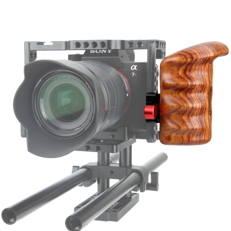 Niceyrig Camera Wooden Side Handle with Nato Rail/Nato Clamp (Left Side)