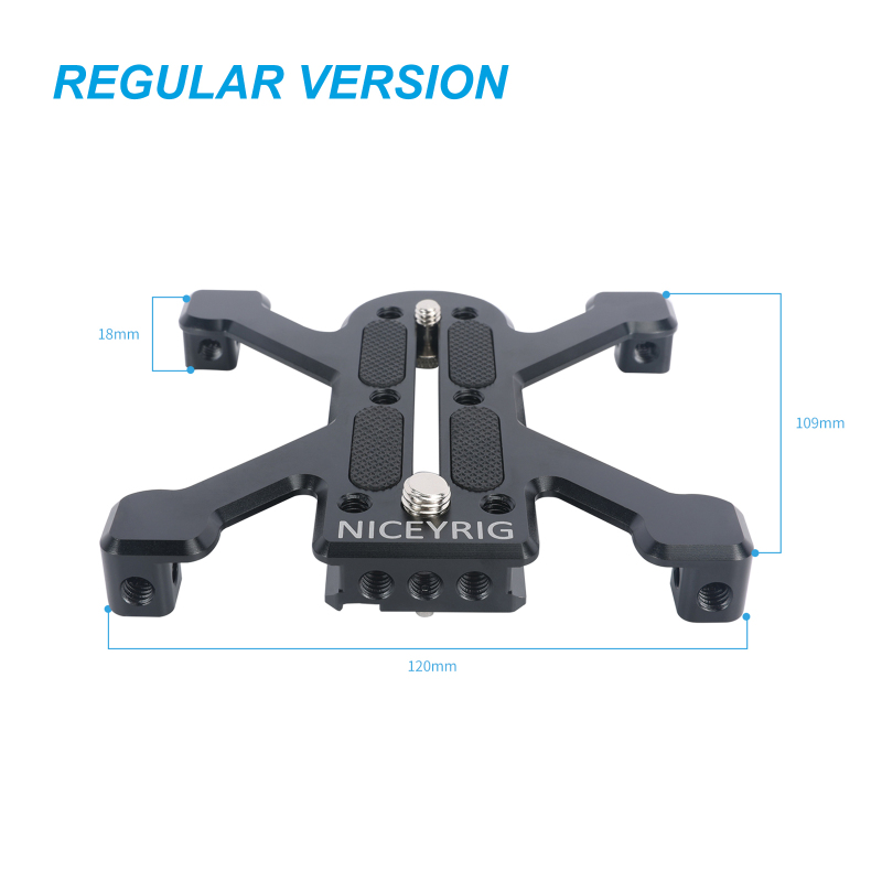 Niceyrig Arca - Type Quadruped Baseplate Support For DSLR Camera Horizontally Placing Compatible with Arca Type Tripods(Regular/Plus Version)