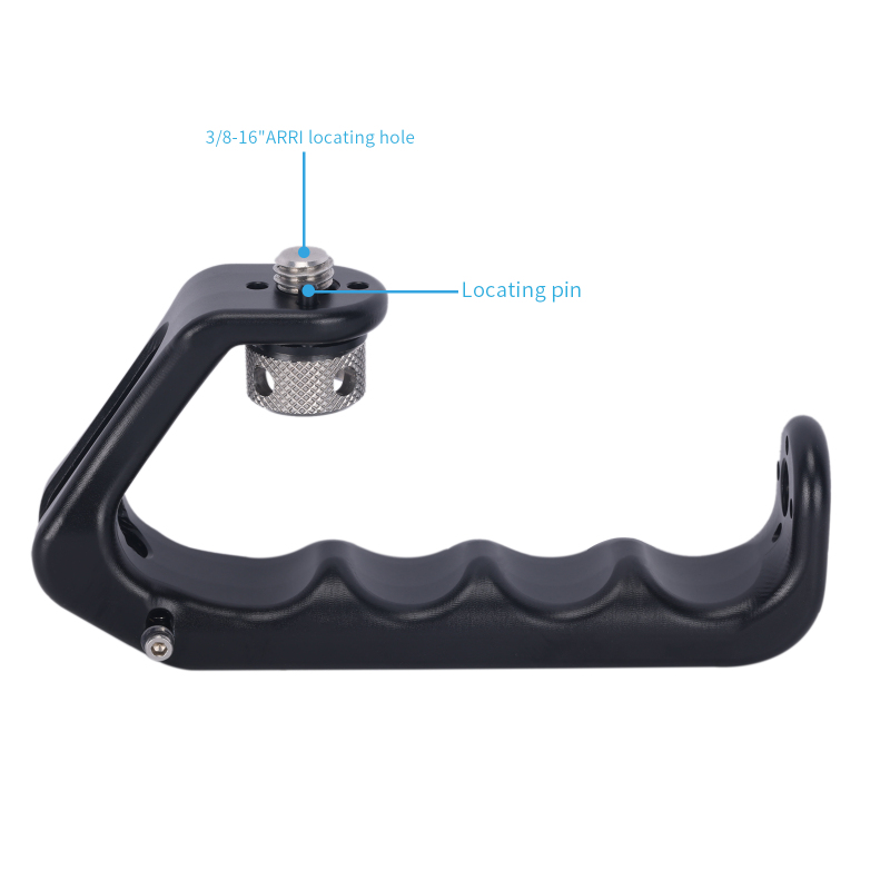 Niceyrig 3/8''-16 Arri Locating Top Handle with Cold Shoe Mount 1/4''-20 Thread Holes for DSLR Cameras Video Camcorder