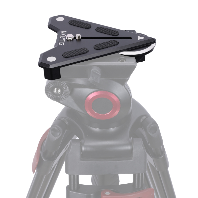Niceyrig Manfrotto Type Baseplate Triangular Support for DSLR Camera Horizontally Placing Compatible with Manfrotto Type Tripods (Capacity: 25kg)