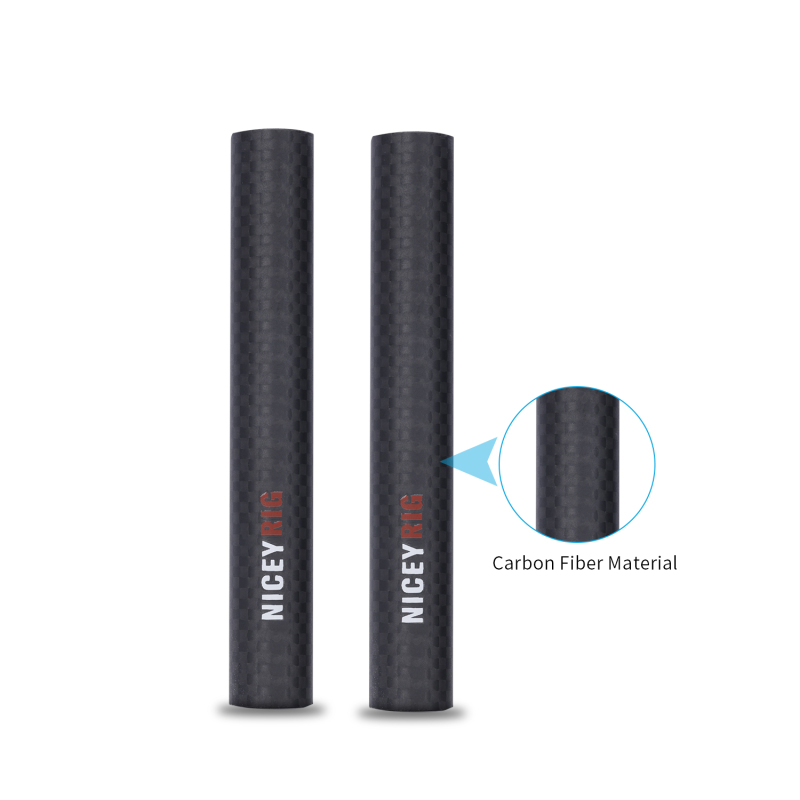 Niceyrig 15mm Carbon Fiber Rods 4-inch (10cm )Length for Rod Support System DSLR Shoulder Rig