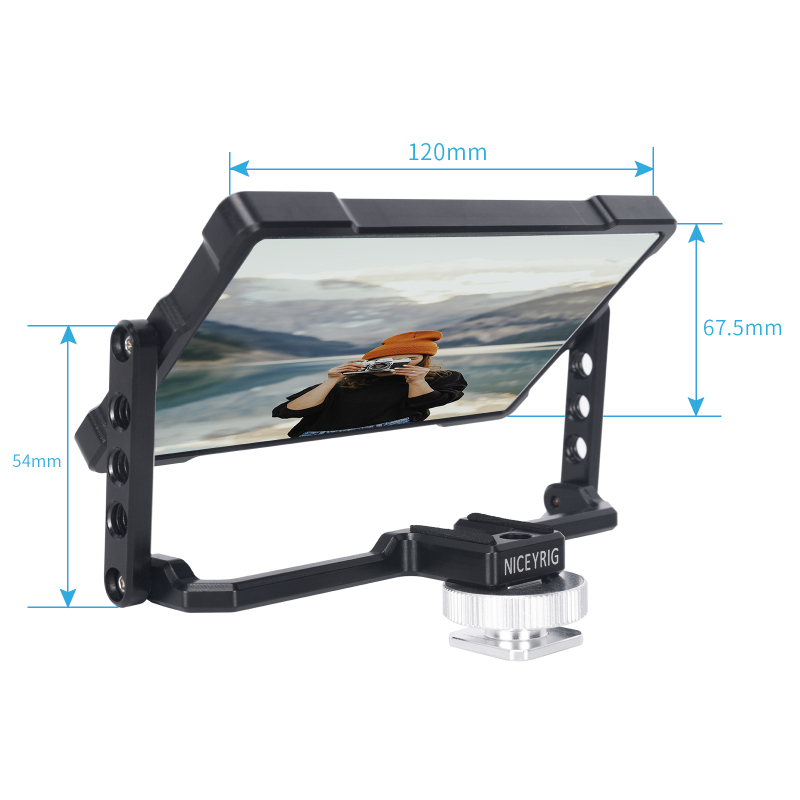 Niceyrig Foldable Selfie Vlog Filmmaking Flip Screen Mirror Monitor for IPhone 14 13 12 11 Pro Max Galaxy S22 HUAWEI Android Smartphone Vlogging