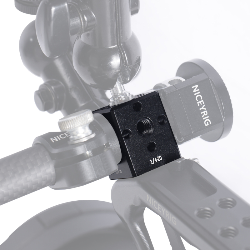 Niceyrig 1/4’’-20 and 3/8’’-16 Thread Holes Extension Bracket with Arri Locating Screw