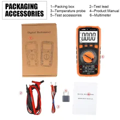 VICTOR 97 Digital Multimeter , 4000 Counts,measuring DCV, ACV, DCA, ACA, Resistance and Capacitance, Frequency, Diode, Triode, Continuity test, Temperature, Auto power off (can be canceled) and backlight function