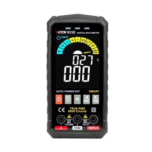 VICTOR 923D 923E Smart Digital Multimeters ,measure DCV, ACV, DCA,DCV, resistance, capacitance, diode and Continuity Test,Duty cycle ,Frequency,Temperature,NCV (None contact voltage detect),Flash light