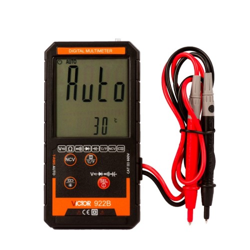 VICTOR 922B Digital Multimeter ,measure DCV, ACV, resistance, capacitance, diode,NCV (None contact voltage detect),Auto power off,Live wire test,Flash light