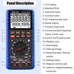 VICTOR 189A True RMS Multimeter ,measuring the AC/DC voltage,AC/DC current, resistance, capacitance, dBm, thermocouple (TC), RTD, diode, ON/OFF status, frequency and duty cycle.