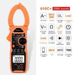 VICTOR 610B+ 610C+ Digital Clamp Meter,measuring DCV, ACV，Low Z (AC V), ACA,DCA，Resistance, Diode and Continuity Test, Capacitance，Frequency，Duty cycle，Temperature，Live Wire test ，NCV Measurement