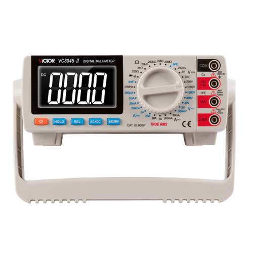 VICTOR 8045-II Digital Clamp Meter, measure AC and DC voltage, current, resistance, diode, continuity, frequency, capacitance, triode and continuity buzzer