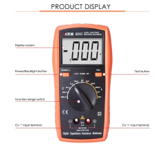 VICTOR 6243 Digital Capacitance Inductance Meter,dual-integral A/D convert,Capacitance, Inductance with LCD Backlight Max 1999 Display