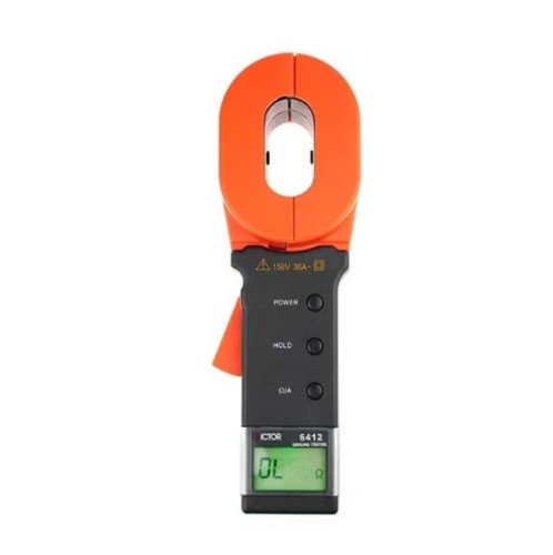 Digital Clamp Earth Resistance TestersVICTOR 6412 6412+ Digital Clamp Earth Resistance Testers Ground Earth Resistance Tester ，Resistance 0-1000Ω，AC current 0mA-30A ， Beeps / NOISE symbol blinking with LCD Display