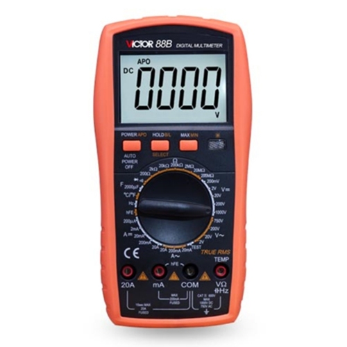 VICTOR 88B 88C 88E Digital Multimeter, backlight, overload protection ,measure DCV, ACV, DCA, ACA, resistance, capacitance, diode, triode, continuity, temperature ,frequency,Inductance,Peak value holding