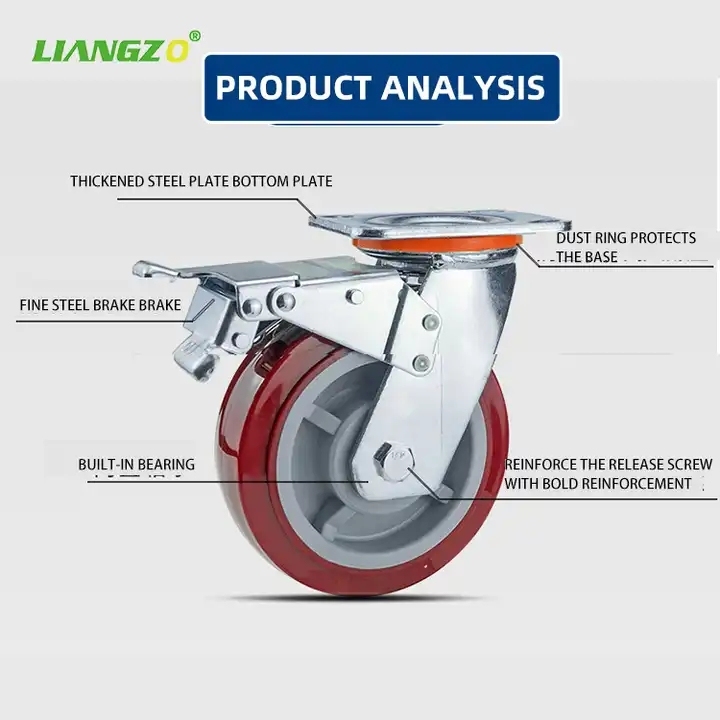 LIANGZO Heavy Duty Caster Wheels with Brakes