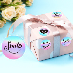 Custom High Quality Holographic Printing Thank You Label Waterproof Gift Package Adhesive Roll Sticker