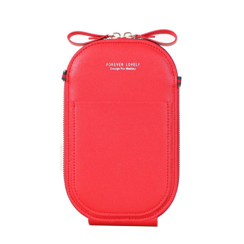 2022 new wholesale large capacity multi-functional solid color fashion touch screen shoulder small bag crossbody phone bag for women