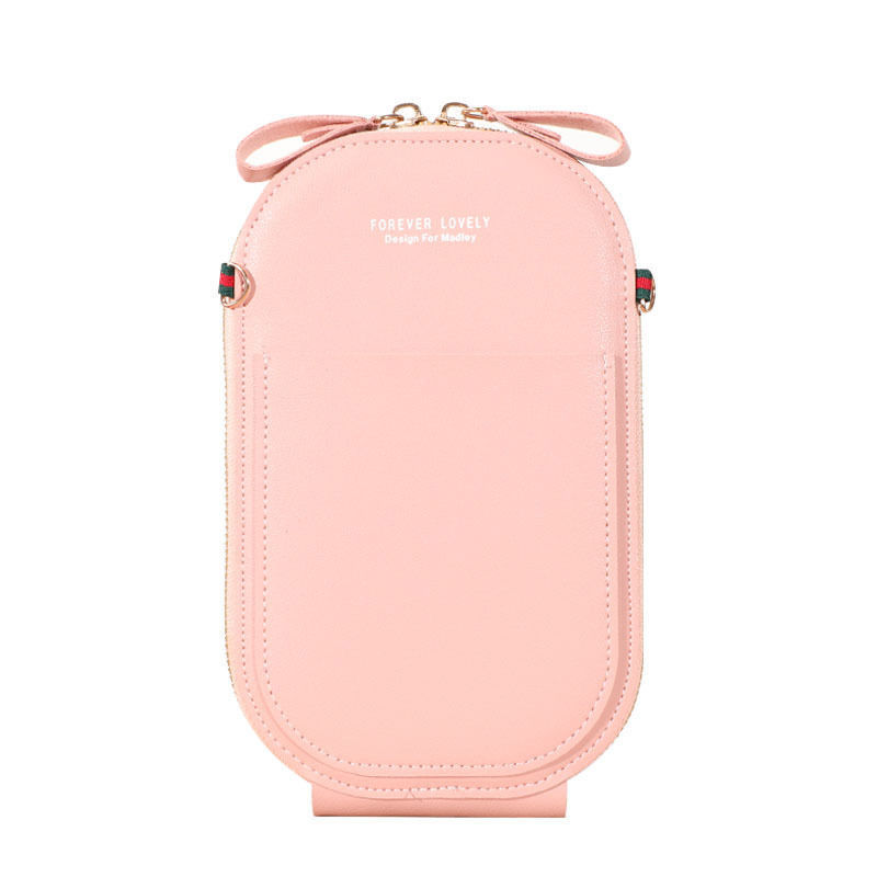 2022 new wholesale large capacity multi-functional solid color fashion touch screen shoulder small bag crossbody phone bag for women