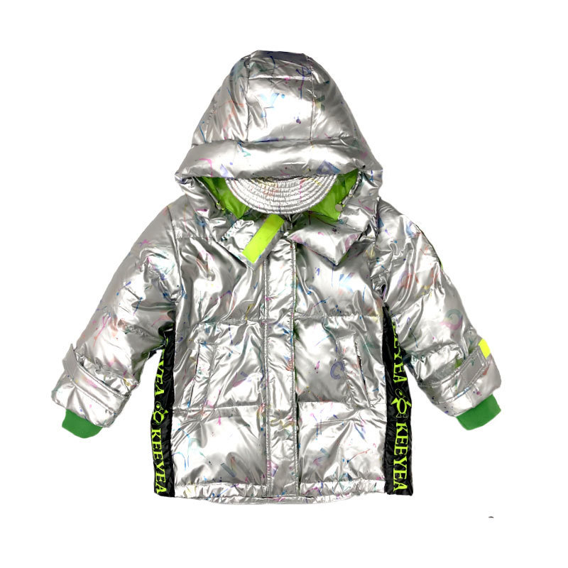 Boy's quilted cotton coat fleece-lined thickened new baby boys' cotton-padded clothes cartoon printed down jacket coat winter clothes trendy child