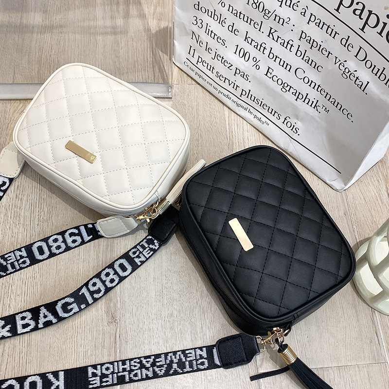 New fashion embroidery rhombus cross-body women's bag printed ribbon camera bag Women's Foreign Trade bags bag wholesale