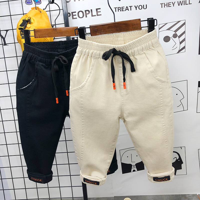 Spring and Autumn children's clothing children's casual trousers boys solid color baggy jogger pants Korean style trendy jogger pants crawler
