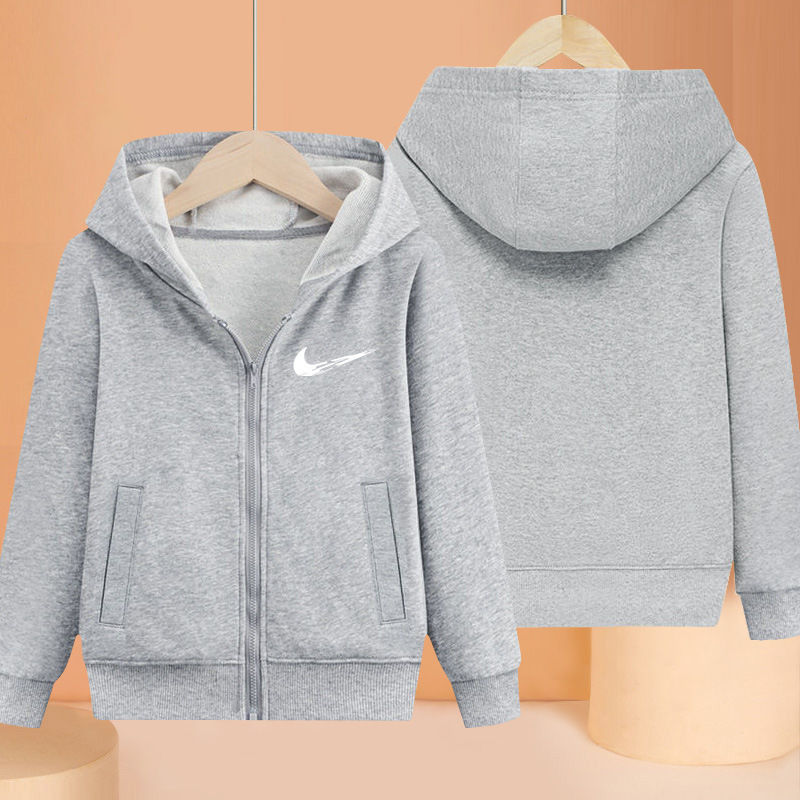 Children's Hooded jacket autumn and winter new boys and girls printing zip-up shirt baby trendy sweater one piece dropshipping