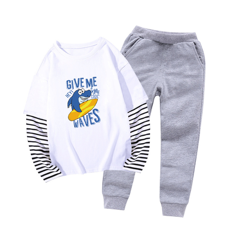 Dongguan factory in Stock children's sports suit autumn and winter clothing new boys and girls cotton fashionable long sleeve trousers wholesale