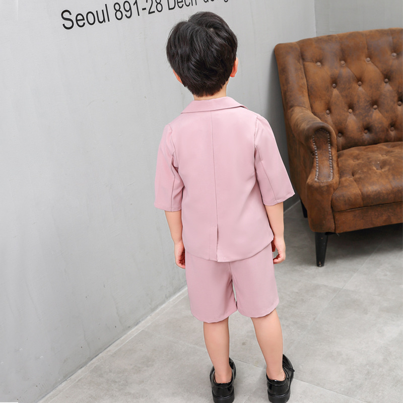 Children's clothing summer children's suit summer baby boy summer clothes children small suit outfit short sleeve shorts delivery