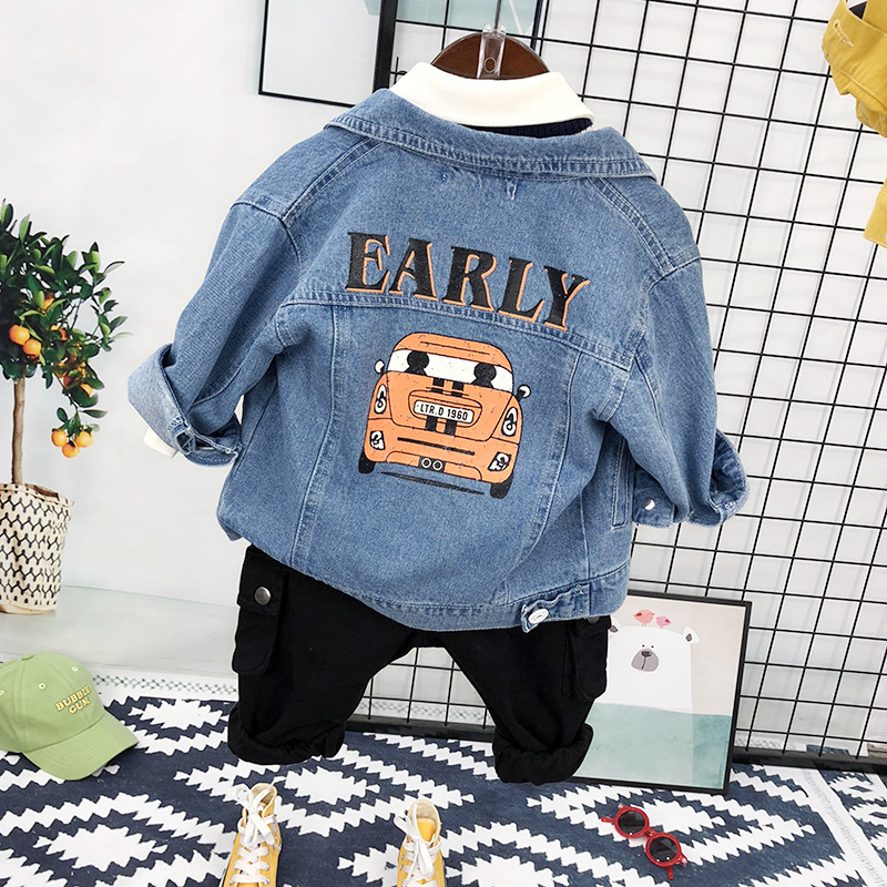 Boy's autumn coat Korean style children's casual cartoon car coat children casual T-shirt boys autumn