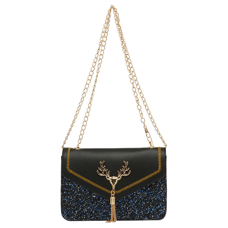 Wholesale summer new street fashionable small square bag PU sequins women's cross-body bag chain shoulder bag