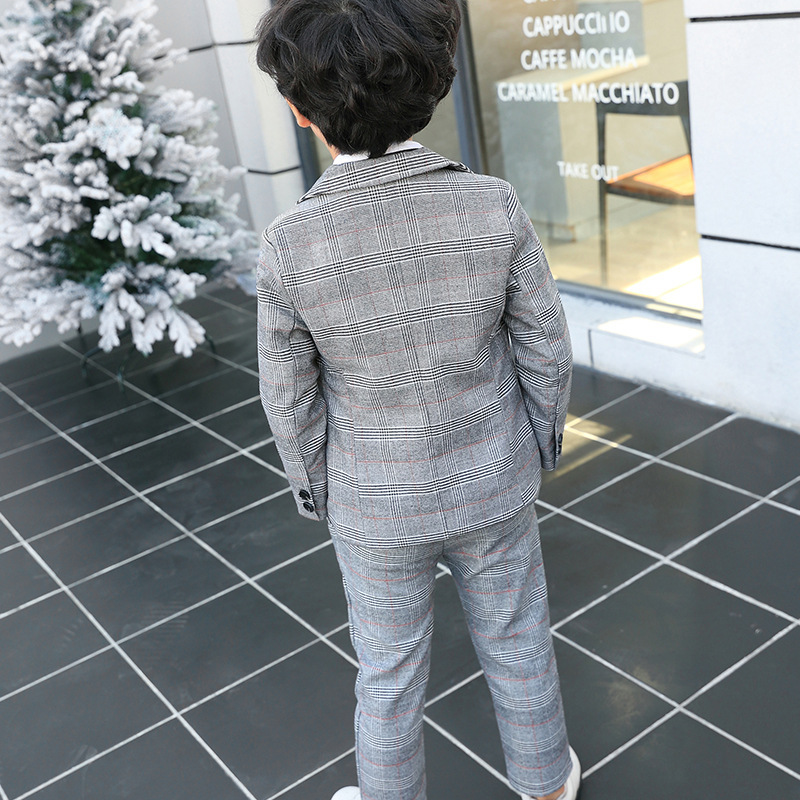 Children's dress new Korean style Boy's suit two pieces children's clothing flower girl catwalk dress small suit two-piece set