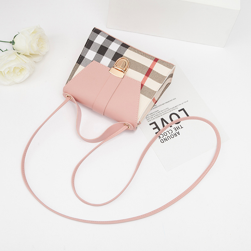 Women's bag new contrast color small square bag shoulder Messenger phone bag factory direct sales one piece dropshipping in stock