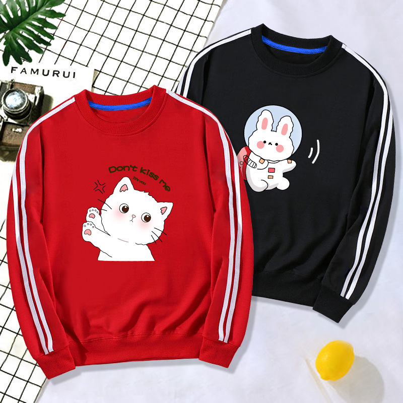 Girls' new sweater autumn foreign trade in stock children's clothing baby cute cartoon top children's round neck coat