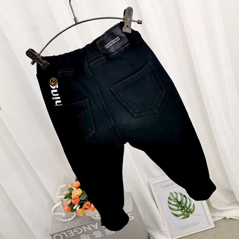 Children's clothing boys' fleece-lined trousers autumn and winter new winter clothes thickened children and teens' clothing boys' cotton pants fashion