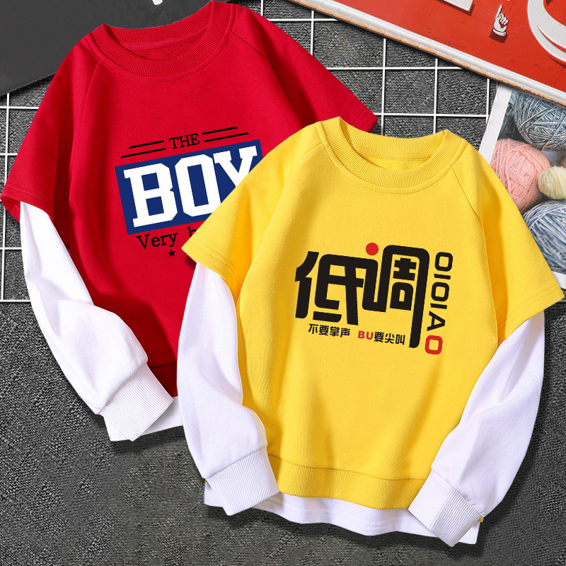 Autumn and Winter new children sports sweater boys and girls letter printed long sleeve warm clothes factory supply