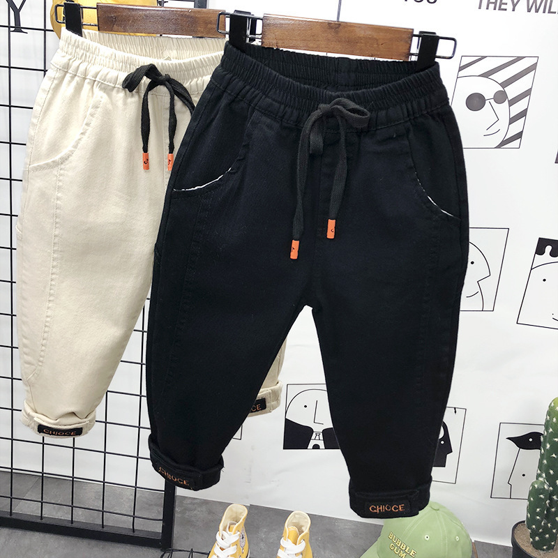 Spring and Autumn children's clothing children's casual trousers boys solid color baggy jogger pants Korean style trendy jogger pants crawler