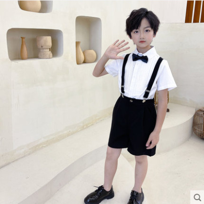 Handsome boy's suit summer small suit outfit boy host catwalk performance costumes British children flower girl formal wear