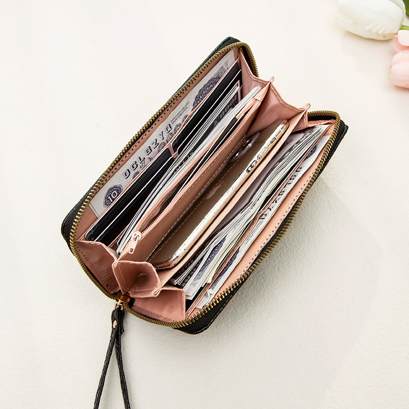 New women's organ zipper wallet clutch multiple card slots document package multifunctional coin purse card holder