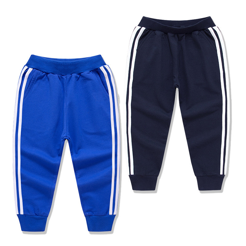 Children's solid color sports pants spot spring and autumn best-selling boys and girls cotton bars trousers factory wholesale