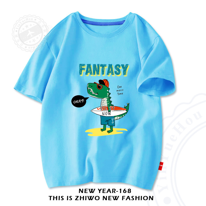 Spot fashion children's summer T-shirt children's thin tops boys baby handsome T-shirt sweat-absorbent breathable half sleeve wholesale 2
