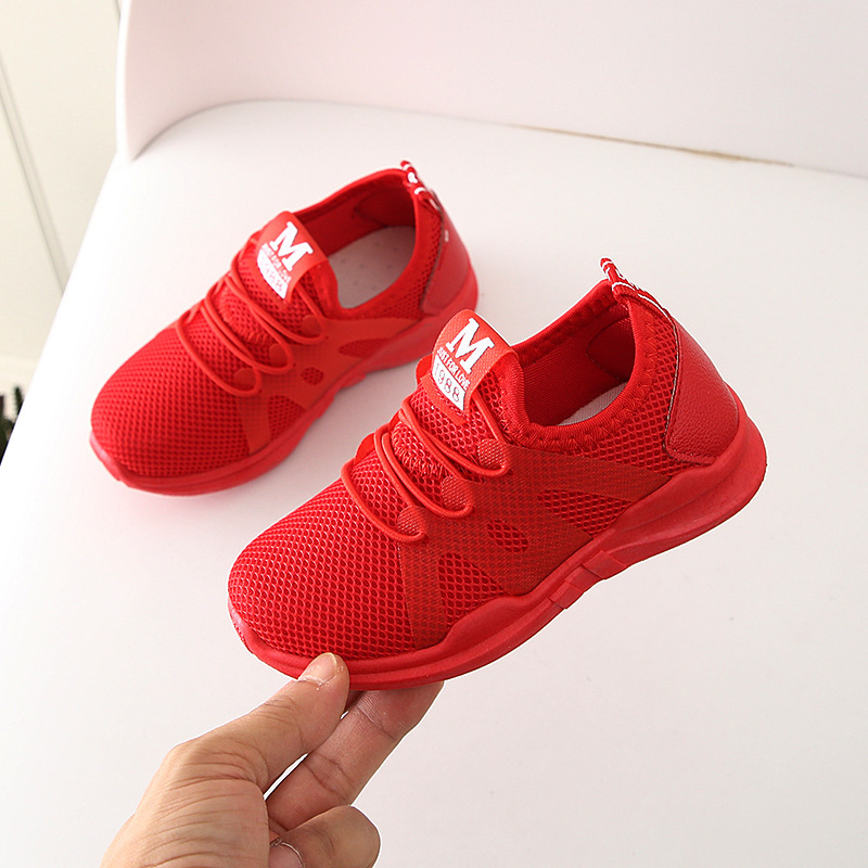 Children's breathable sneakers summer new boys and girls casual flat running shoes medium and large children's student shoes