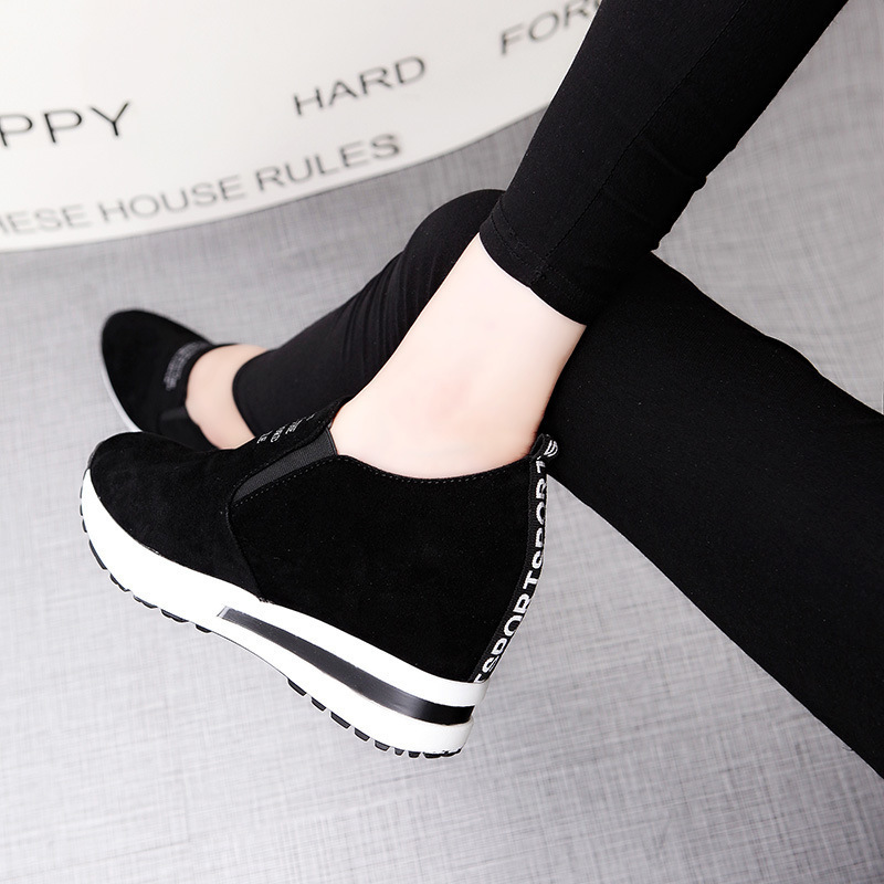 Spring Korean style platform wedge platform women's pumps loafers trendy mid heel casual shoes