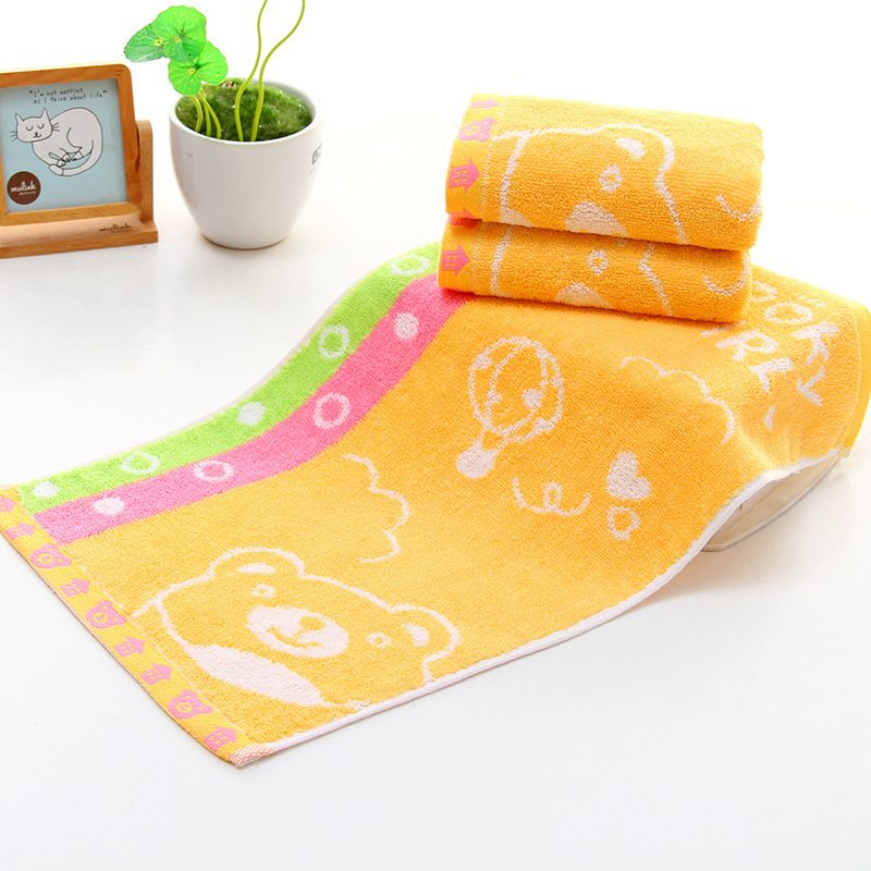 Cartoon kids' towel wholesale cotton baby face washing face towel 25*50 kindergarten soft absorbent small towel wholesale