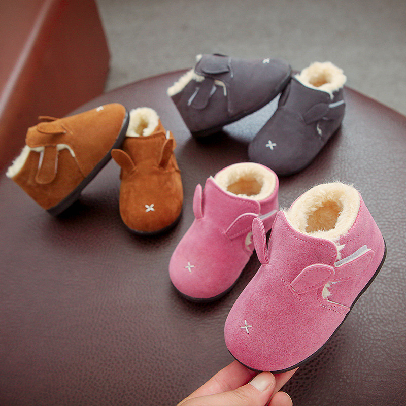 Factory Direct sales winter new baby girl shoes 1-3 years old girl princess cotton shoes Korean baby velvet toddler shoes