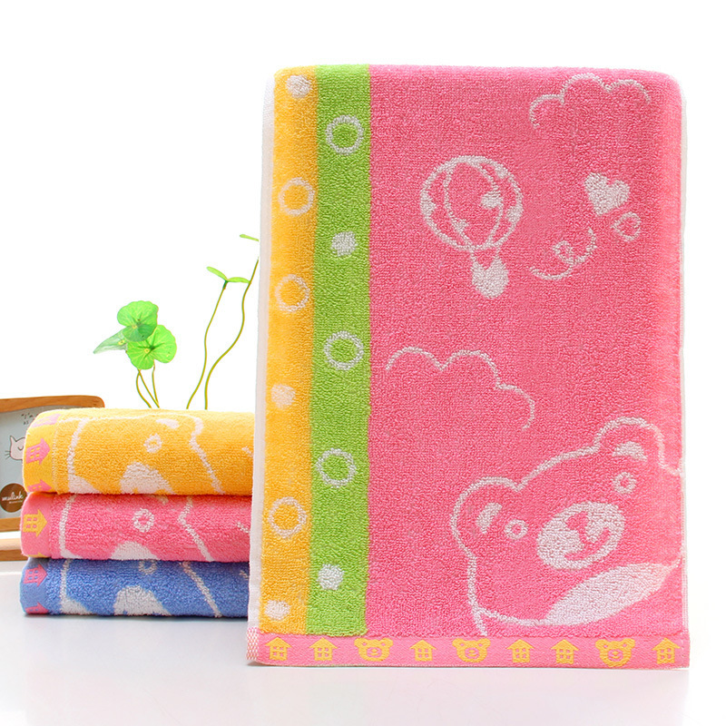 Cartoon kids' towel wholesale cotton baby face washing face towel 25*50 kindergarten soft absorbent small towel wholesale