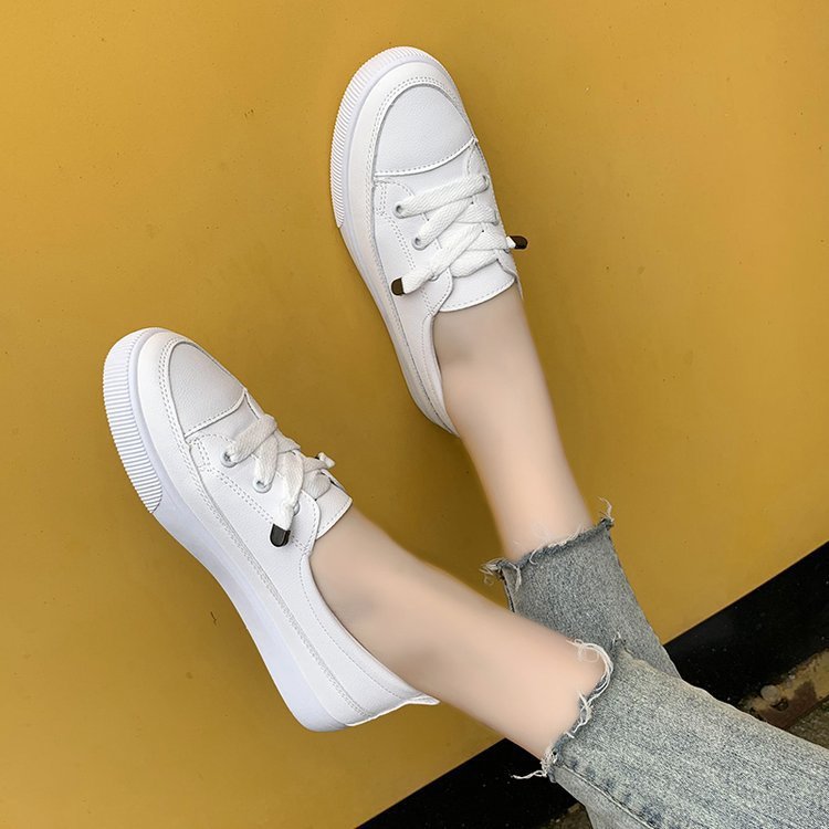 Casual shoes women's spring new board shoes leather White shoes women's Korean-style versatile ins women's shoes