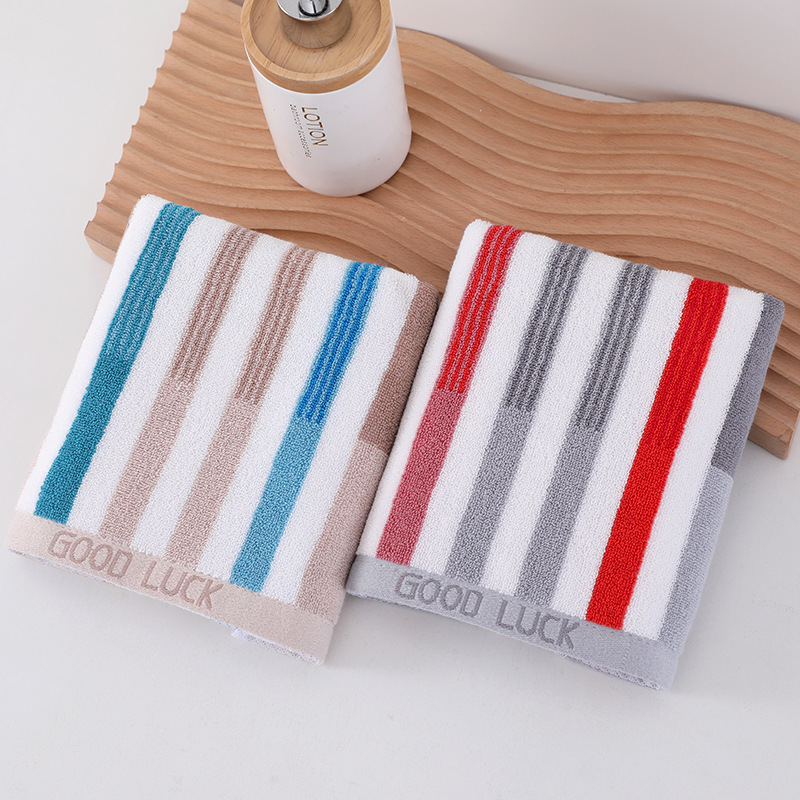 32-strand cotton color stripes wholesale towels 120g thick soft adult face towel supermarket present towel wholesale towels