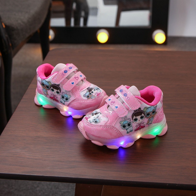 Southeast Asia shoes with LED light children's shoes girls' sports shoes children light shoes autumn new boys' baby light shoes
